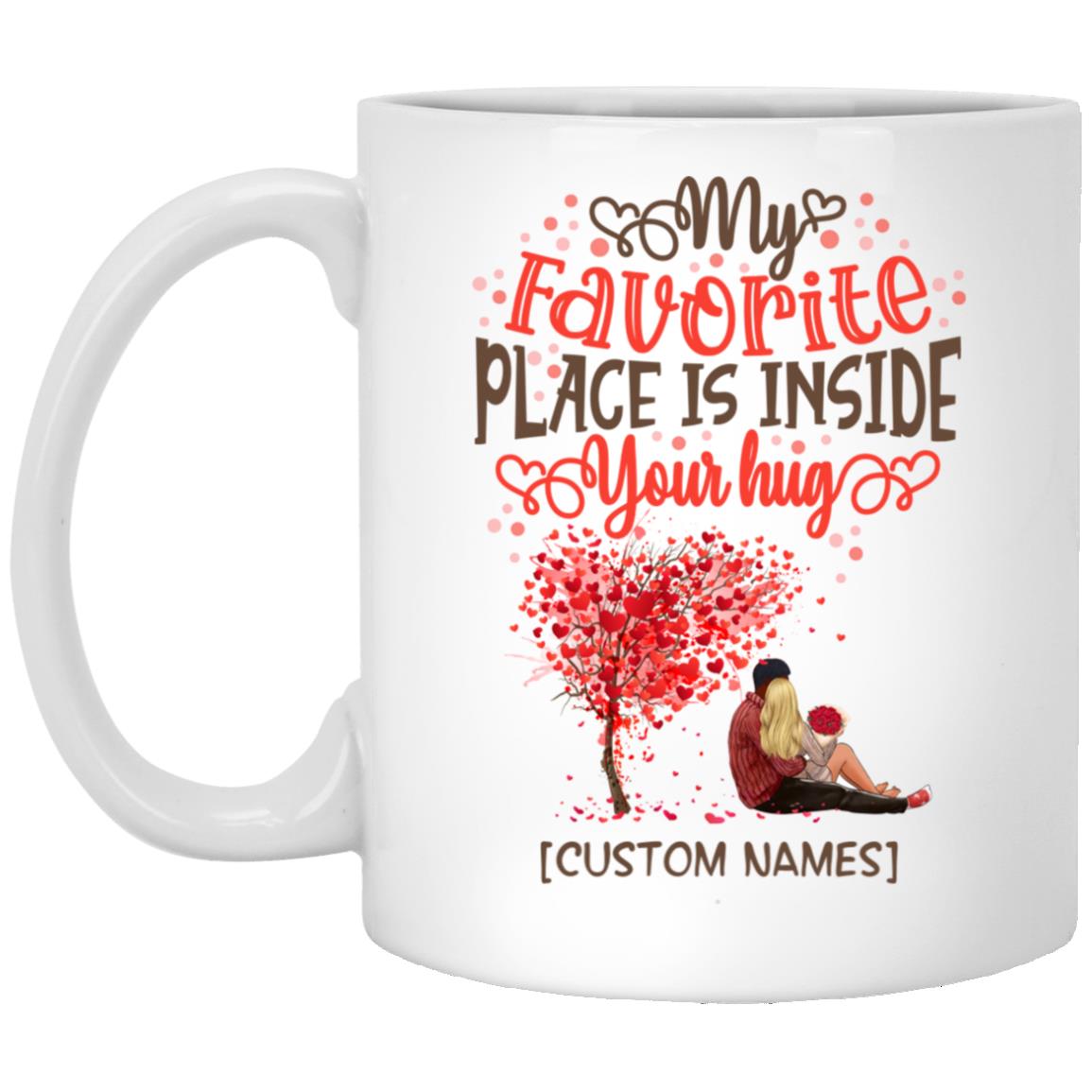 Personalized My Favorite Place Mug, White, 11 oz. White Mug