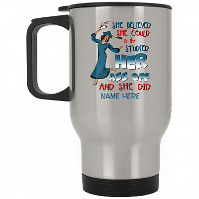 14 oz. Silver Travel Mug