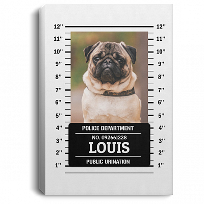 Personalized Photo Dog Police Department Public Urination Funny Framed Canvas Prints - Unframed Poster, White, 0.75'' Framed Canvas
