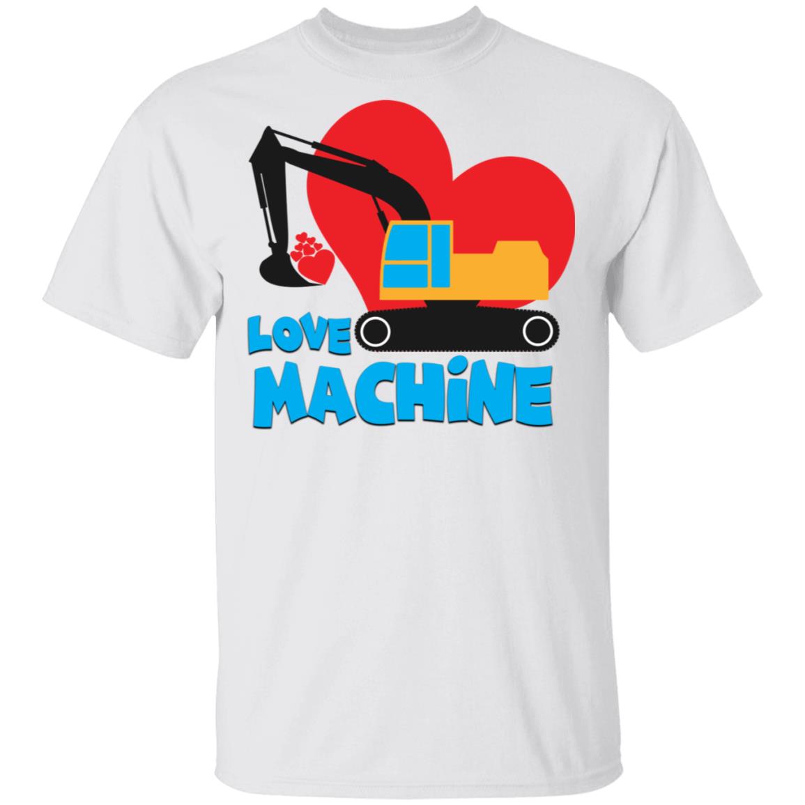 Love Machine T-Shirt - Youth Tee - Cute Funny Valentine Shirt For Toodles - Love Cute Shirt For Kids, White, Unisex T-Shirt