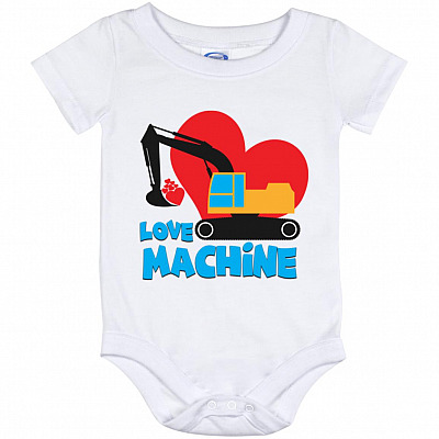 Love Machine Baby Onesie, White, Baby Onesie - 12 Month