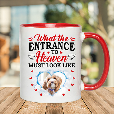 Alternative view of Personalized Photo Dog What the Entrance to Heaven Must Look Like - Losing Dog Gift Accent Mug