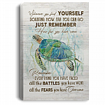Find Yourself Doubting How Far You Can Go Just Remember How Far You Have Come Turtle Framed Canvas - Unframed Poster, White, 0.75'' Framed Canvas