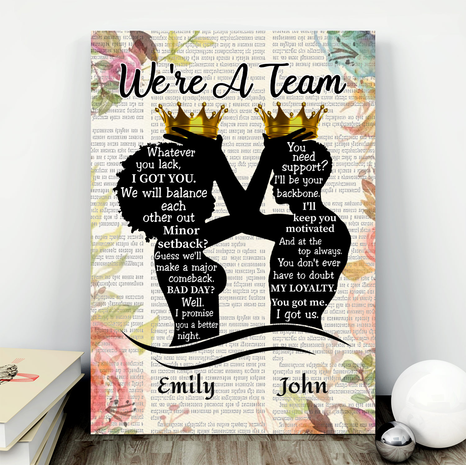 black king queen poster black family we're a team whatever you lack canvas cubebik black king queen poster