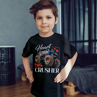 Alternative view of Heart Crusher T-Shirt - Youth Tee - Cute Funny Valentine Shirt - Love Cute Shirt For Teenagers