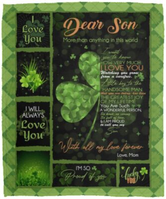 Dear Son More Than Anything In This World Blanket, White, Cozy Plush Fleece Blanket - 50x60