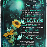 Mom To My Daughter No One Else Will Blanket, White, Cozy Plush Fleece Blanket - 50x60