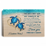 Personalized Turtle Couple The Day I Met You I Have Found The One Whom My Soul Loves Canvas Prints - Unframed Poster, White, 0.75'' Framed Canvas