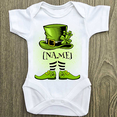 Alternative view of Personalized Leprechaun Onesie - Baby Infant Bodysuit - St Patrick's Day Gift Baby Outfit