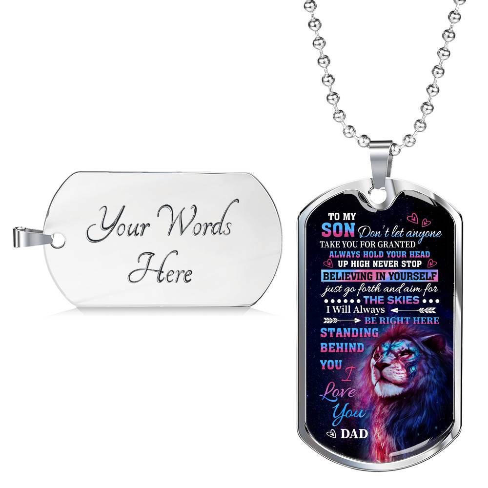 Dog Tag For Son | Lion Dad To My Son 