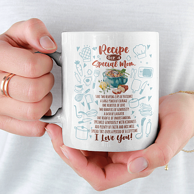 Alternative view of Recipe for a Special Mom I Love You Mom Happy Mothers Day Gifts Ceramic Coffee Mug - Water Bottle
