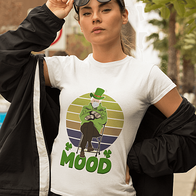 Alternative view of St Patricks Day Mood Bernie Sanders Mittens Meme Inauguration T-Shirt