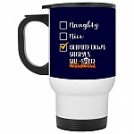 Burned Down Sheryl's She-, Navy, 14 oz. White Travel Mug
