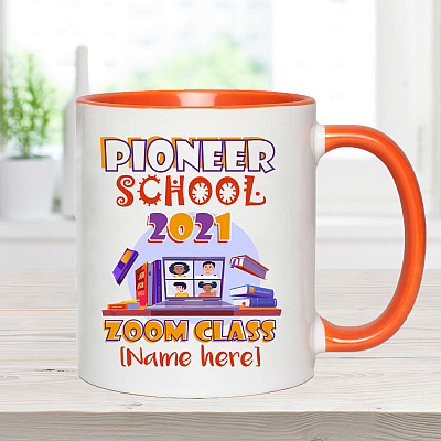 Alternative view of Personalized Pioneer School 2021 Zoom Class Accent Mug - Ceramic Coffee Mug