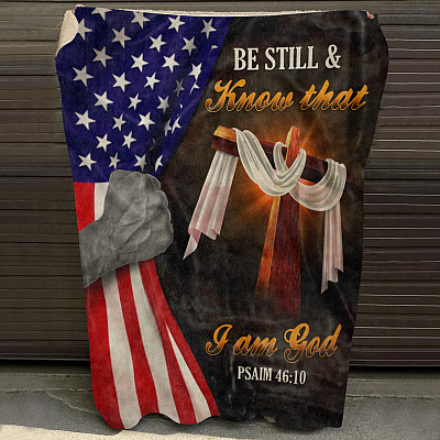 Alternative view of Be Still And Know That I Am God Psaim 46 10 Bible Verse Fleece Blanket - Mink Blanket