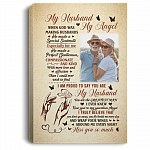 Personalized Photo My Wife My Angel when God Was Making Husbands Framed Canvas - Unframed Poster, White, 0.75'' Framed Canvas