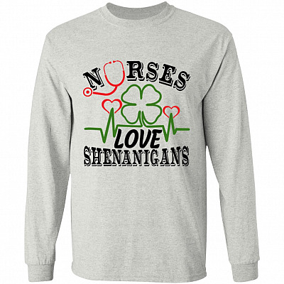 nurse shirt, Ash, Long Sleeve