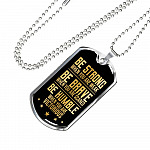 Be Strong When You Are Weak Be Brave Be Humble When You Are Victorious Dog Tag Pendant Necklace for Men - Dog Tag (Silver)
