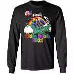 Riding Dinosaur with Biden Harris 2021 - 46th President Madame Vice President Hoodie - Sweatshirt, Black, Long Sleeve