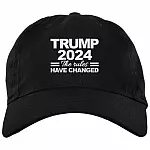 Trump 2024 Trump the Rules Have Changed - Sleepy Biden Not My President 2021 Twill Cap - High-Profile Snapback Hat, Black, Brushed Twill Dad Cap