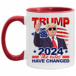 Trump 2024 Trump the Rules Accent Mug, White/Red, 11 oz. Accent Mug