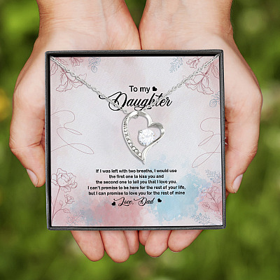Alternative view of Dad To Daughter If I Was Left With Two Breaths Forever Love Pendant Necklace