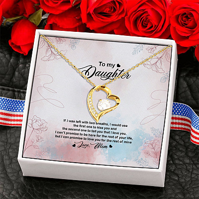 Alternative view of Mom To Daughter If I Was Left With Two Breaths Forever Love Pendant Necklace