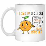 The Satsuma Of Self Care Mandarin Ceramic Coffee Mug - Beer Stein - Water Bottle - Color Changing Mug, White, 11 oz. White Mug