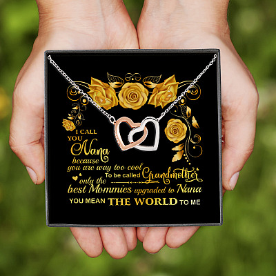 Alternative view of I Call You Nana Because You Are Way to Cool to Be Called Grandmother Interlocking Hearts Necklace