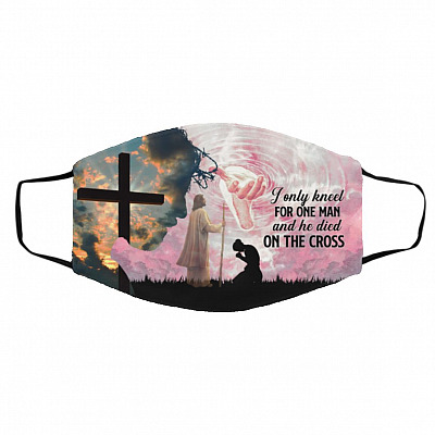 Kneel Mask, White, Cloth Face Cover – Medium/Large