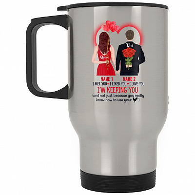 14 oz. Silver Travel Mug