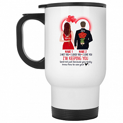 14 oz. White Travel Mug