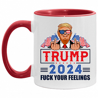Trump 2024 Trump, White/Red, 11 oz. Accent Mug