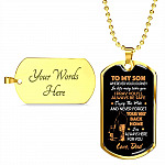 Father and Son to My Son Wherever Your Journey in Life May Take You Dog Tag Pendant Necklace Gifts - Dog Tag (Gold Plated)