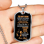 Father and Son to My Son Wherever Your Journey in Life May Take You Dog Tag Pendant Necklace Gifts - Dog Tag (Silver)