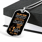 Father and Son to My Son Wherever Your Journey in Life May Take You Dog Tag Pendant Necklace Gifts - Dog Tag (Silver)