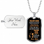 Father and Son to My Son Wherever Your Journey in Life May Take You Dog Tag Pendant Necklace Gifts - Dog Tag (Silver)