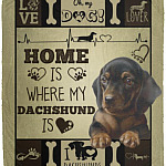 Dachshund Blanket, White, Cozy Plush Fleece Blanket - 50x60