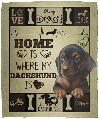 Dachshund Blanket, White, Cozy Plush Fleece Blanket - 50x60