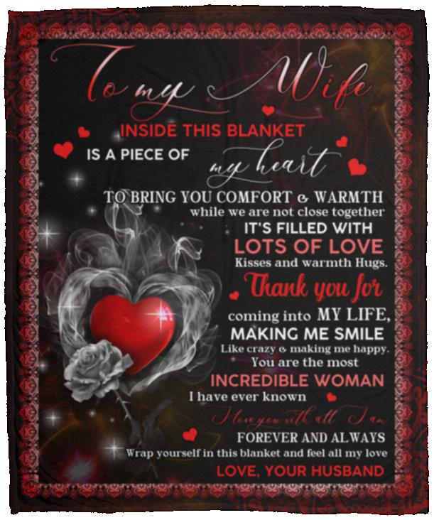 Wife Blanket, White, Cozy Plush Fleece Blanket - 50x60