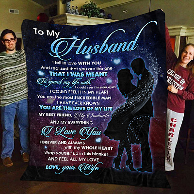 Alternative view of Wife To My Husband I Fell in Love with You and Realized that You Are the One Fleece Blanket - Mink Blanket