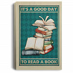 It's A Good Day To Read A Book Gallery Wrapped Framed Canvas Prints - Unframed Poster - Home Decor Wall Art, White, 0.75'' Framed Canvas