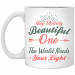 keep shining, White, 11 oz. White Mug