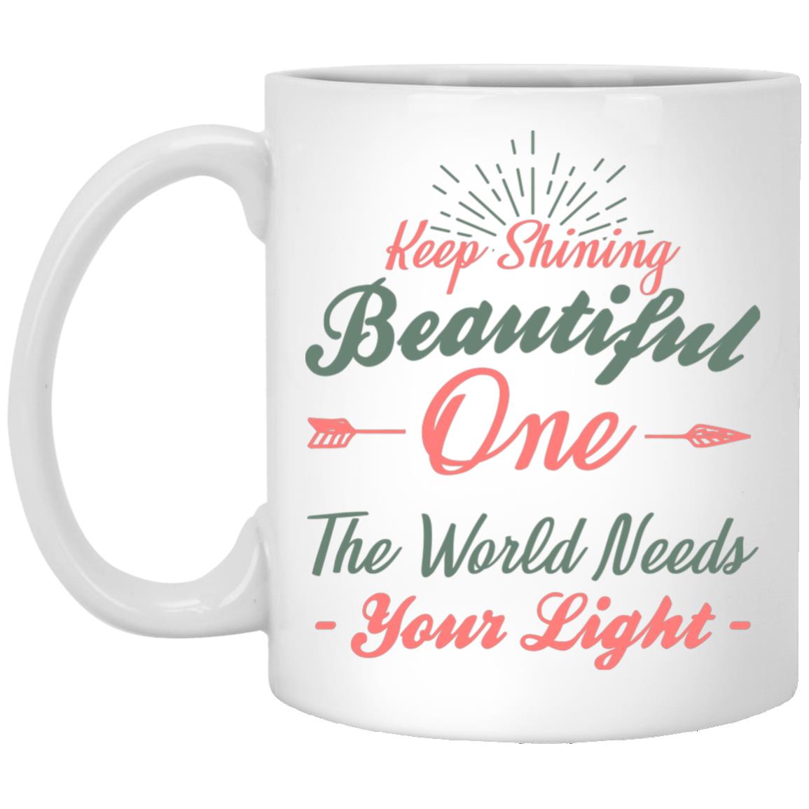 keep shining, White, 11 oz. White Mug