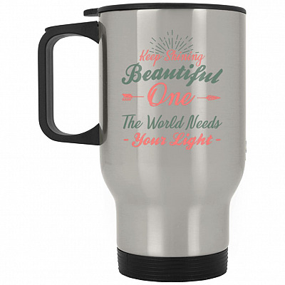 14 oz. Silver Travel Mug