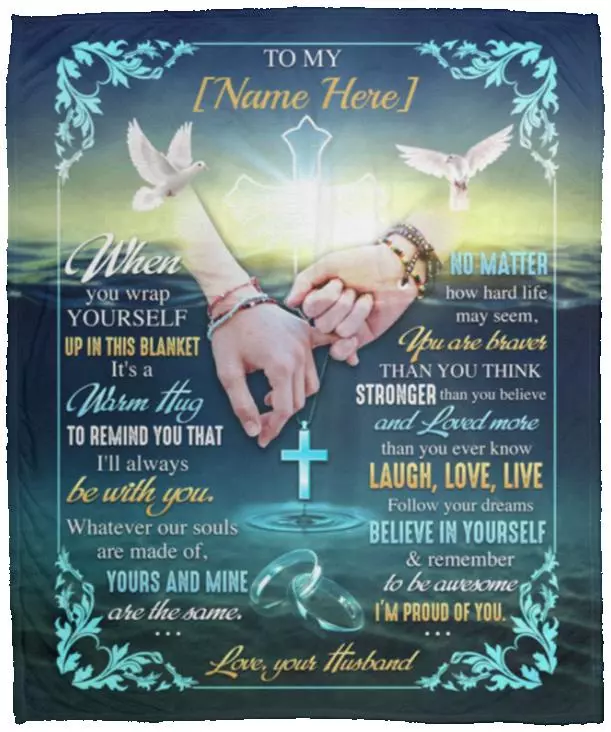 Personalized My Wife, White, Cozy Plush Fleece Blanket - 50x60