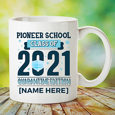 Alternative view of Personalized Pioneer School Class of 2021 Quarantine Edition Ceramic Coffee Mug - Beer Stein - Water Bottle