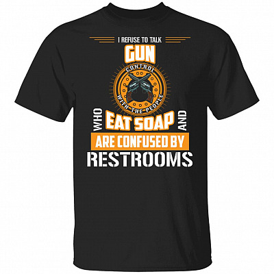 I Refuse To Talk Gun T-shirt, Black, Unisex T-Shirt