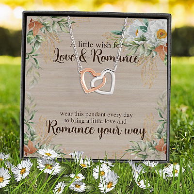 Alternative view of A Little Wish For Love And Romance Interlocking Hearts Pendant Necklace - Best Friend Necklace For Women