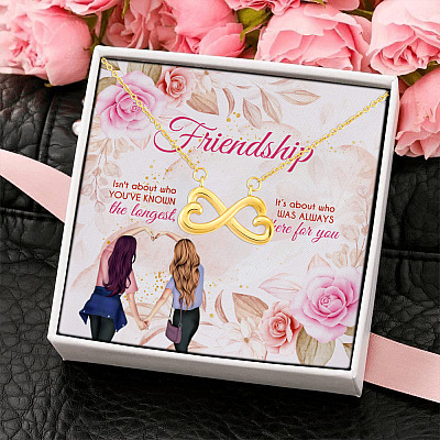 Friendship Isnt About Who You Have Known the Longest Best Friend Gifts Infinity Heart Pendant Necklace